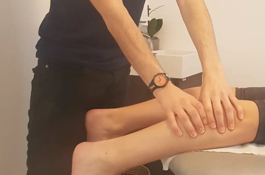 Calf massage for dancer's ankle injury